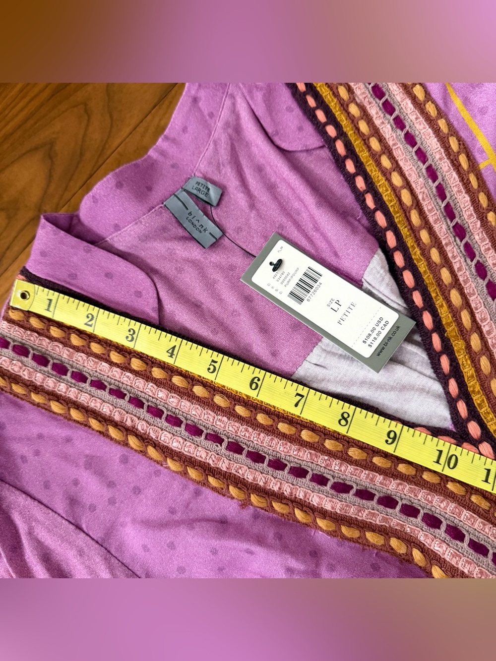 NWT Anthropologie Bl-nk London Women’s Stephanie Top Blouse Tunic Size L Petite - Picture 10 of 16
